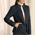 thumbnail image 3 of Wutalume Women's Winter Warm Cotton Jacket Single Breasted Zipper Jacket, Lightweight and Comfortable Outerwear for Cold Weather Protection and Daily Use,Navy L, 3 of 4