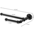 thumbnail image 2 of MyGift Wall-Mounted Industrial Pipe Towel Rack and Dish Towel Holder, Black Metal, 2 of 6