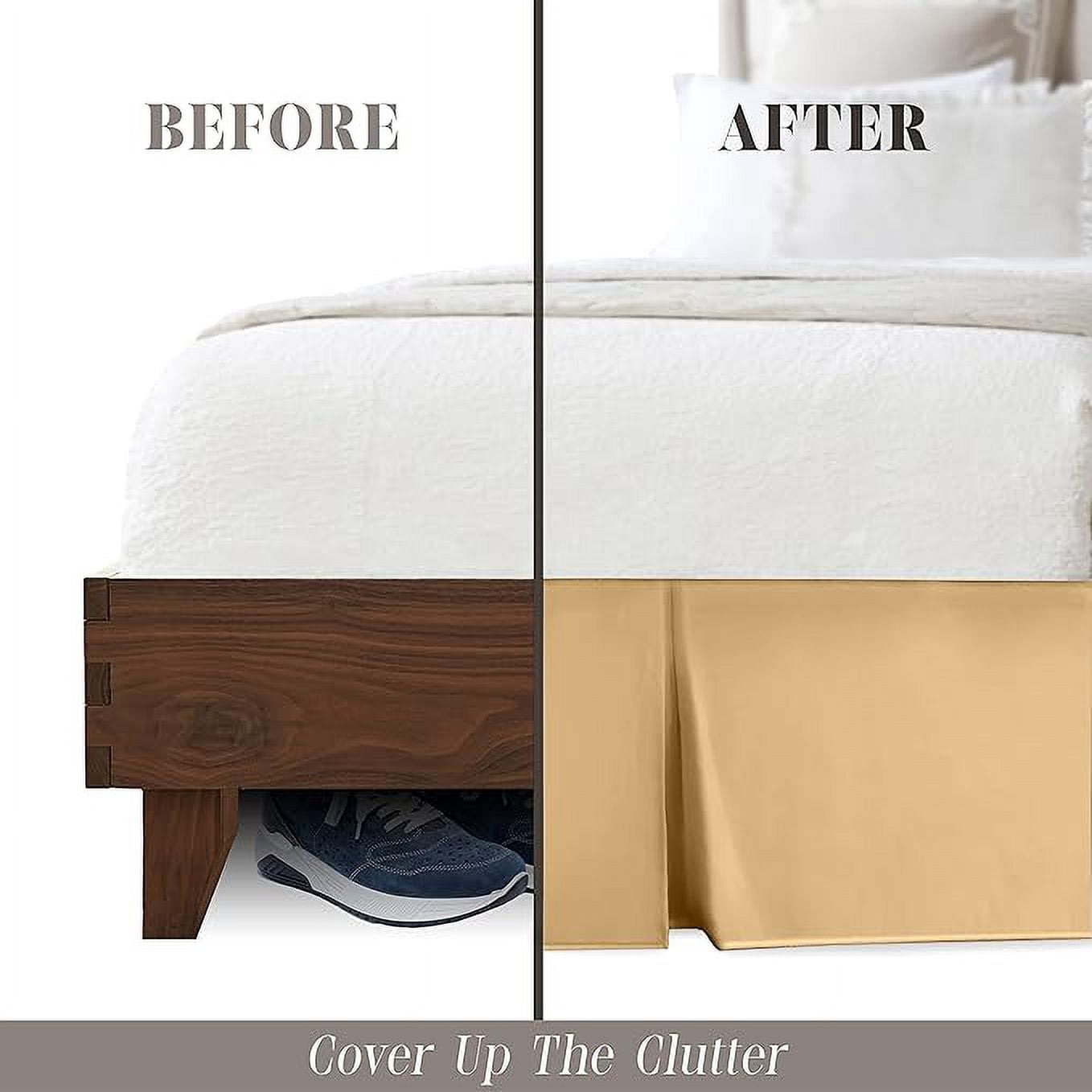 Elegant Comfort 1-Piece Solid Bed Skirt, 1500 Series, Minimalist Design with a Modern Look- Easy Care, Wrinkle and Stain Resistant, Bedskirt, Full, Empire Gold