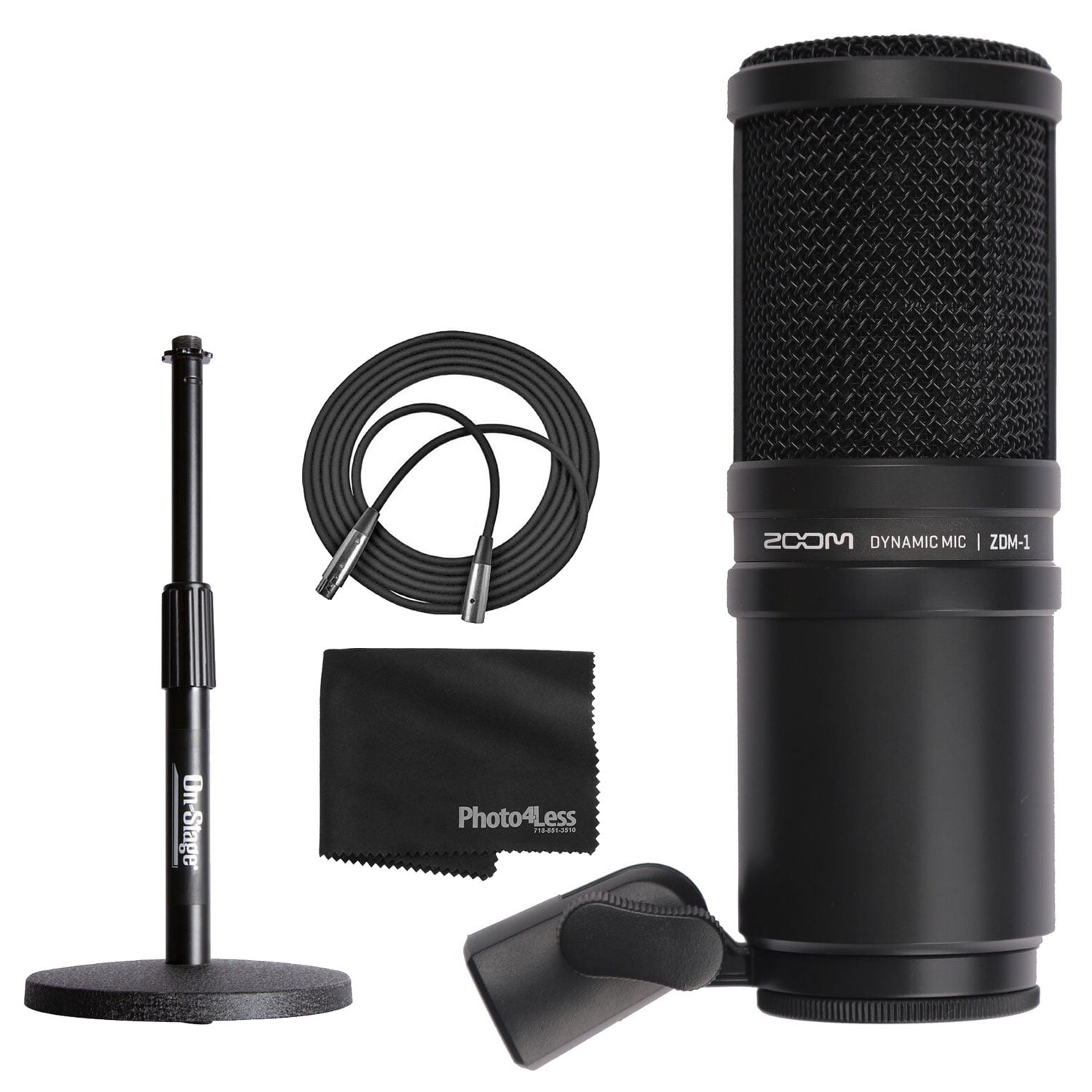 Zoom ZDM1 Dynamic Microphone + On Stage Adjustable Desk Microphone