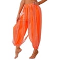 thumbnail image 2 of MSemis Women's Belly Dance Pants Bloomers Bollywood India Dance Costume Loose Pants Orange One Size, 2 of 7