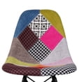 thumbnail image 5 of 2xhome - Set of 2 Fabric Patchwork Ann - Fabric Side Black Dark Wood Legs Eiffel Dining Room Chair - Lounge Chair No Arm Armless Less Chairs Seats, 5 of 6