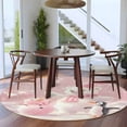thumbnail image 4 of Christmas Pink Round Area Rug 5 FT, Non Slip Bedroom Area Rug, Bear Snowman Cute Animal Ombre Washable Soft Circular Carpet Non-Shedding Floor Mat for Kitchen Dining Room Foyer Balcony Dorm, 4 of 9