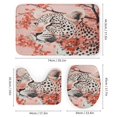 thumbnail image 3 of Petal Pink Leopard Print 4 Piece Shower Curtain Sets with Non-Slip Rugs Toilet Lid Cover And Bath Mat Cheetah Animal Pattern Chinoiserie Waterproof Personality Pattern Bath Curtain, 3 of 8