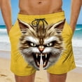 thumbnail image 2 of Purcolt Mens Swim Trunks Funny Cat Printed Beach Board Shorts Summer Athletic Running Shorts with Pockets, 2 of 6