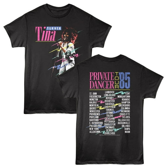 Tina Turner Private Dancer Tour 85 Men's T Shirt (Black, AdultS)
