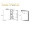 thumbnail image 5 of Black Plastic Bathroom Medicine Mirror Cabinet Beveled Edge, 16 x 20 inch, Surface and Recessed Mount, 5 of 6