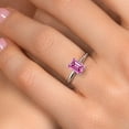 thumbnail image 4 of Gem Stone King 14K White Gold Pink Moissanite Solitaire Engagement Ring for Women | 1.75 Cttw | Octagon 8X6MM | Gemstone Birthstone | Size 9, 4 of 6