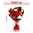 thumbnail image 3 of Nanoei Handmade Crochet Flower Bouquet 35Cm, Rose Puff Flower Arrangement for Valentine Birthday Christmas, Long Lasting Home Decoration Gift Red, 3 of 8