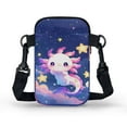thumbnail image 2 of XYZCANDO Star Axolotl Cellphone Crossbody Bag Small Messenger Handbag for Travel Running Shop Portable Coin Purse Single Shoulder Bag Mini Purse Corssbody Blue, 2 of 7