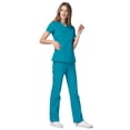 thumbnail image 4 of Adar Universal Scrubs For Women - Double Stitched Mock Wrap Scrub Top, 4 of 7