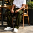 thumbnail image 6 of Domuza Sweatpants for Men Loose Fit Joggers Straight Wide Leg Lounge Pants Drawstring Elastic Waist Sweat Pants with Pockets, 6 of 7