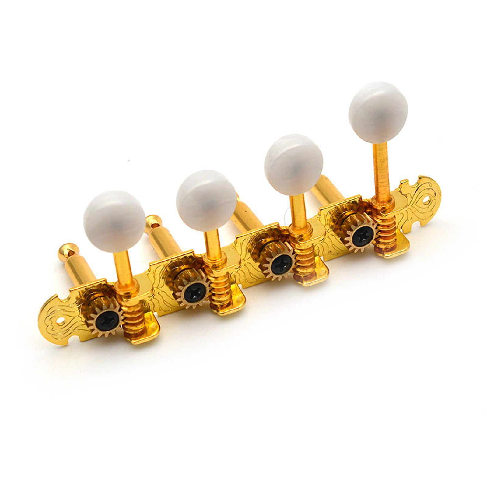 Dualoai 2 Pieces Mandolin Tuning Pegs Knobs Professional 4L 4R String Tuning Pegs Guitar Gold