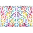 thumbnail image 2 of Pastel Rainbow Leopard Pattern Tier Curtains Tier Kitchen Living Room Bedroom Balcony 2 Panels 27x24 Inch, 2 of 9