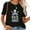 Black, variant on Beer Me I'M Getting Married Pirate Women's Trendy Graphic T-Shirt - Stylish Short Sleeve Top with Unique Design