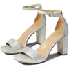 Naturalizer Womens Joy Heeled Sandal 8.5 Wide Light Grey