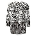 thumbnail image 4 of Pompotops Mode Femme Col Rond T-Shirt Manches 3/4 Blouse Imprimée Hauts Sweat-Shirt Liquidation, 4 of 4