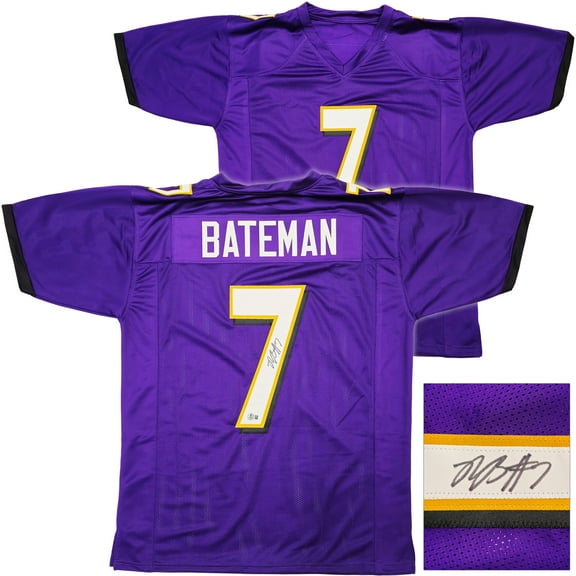 Baltimore Ravens Rashod Bateman Autographed Purple Jersey Beckett BAS Witness 238350