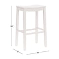 thumbnail image 4 of Woven Paths Fiddler Backless Wood Bar Height Stool, White, 4 of 11