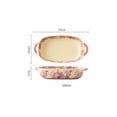 thumbnail image 2 of Rectangular Double-ear Baked Rice Baking Tray Ceramic Cheese Baked Rice Tray Household Microwave Oven ,500ML, 2 of 5
