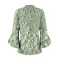 thumbnail image 6 of Women's Long Sleeve T-shirt 3/4 Length Sleeve Womens Tops V Neck Spring Shirts 2025 Petal Bell Sleeve Plus Size Boho Ethnic Style Tee Shirts,Green Women's Long sleeve T-shirt S, 6 of 6