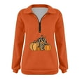 thumbnail image 4 of DeHolifer Womens Oversized Sweatshirts Hoodies Half Zip Pullover Halloween Print Fall Fashion Outfits 2023 Y2k Clothes Orange 2XL, 4 of 4