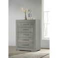thumbnail image 2 of Ives 5-drawer Bedroom Chest of Drawers Grey High Gloss, 2 of 13