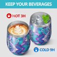 thumbnail image 4 of 12oz Stemless Wine Tumblers Purple Ethnic Mandala Pattern Vacuum Insulated Stainless Steel Travel Tumbler Cups Mug with Lid and Straw for Champaign,Cocktail,Beer with Cleaning Brush, 4 of 5