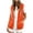 Orange, variant on Women's Sleeveless Hooded Vest Casual Sweatshirt with Pockets Loose Fit Jacket Casual Lightweight Activewear