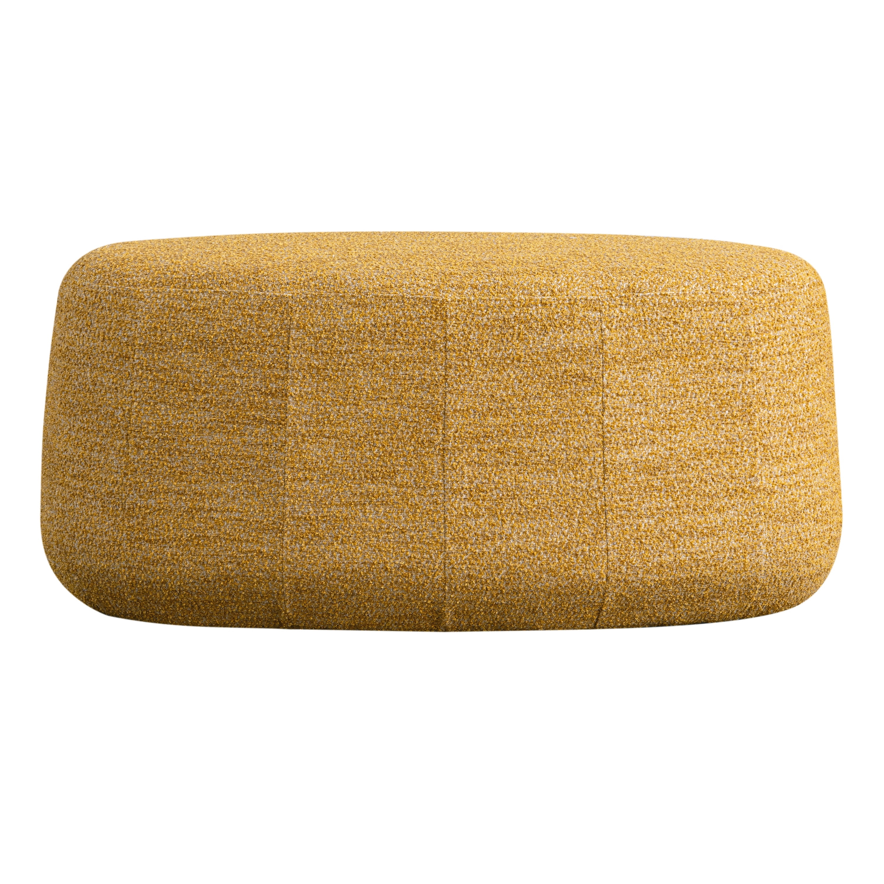Studio Living Kingston Modern Upholstered Ottoman, Mustard Boucle Fabric