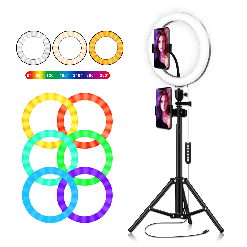 RGB LED Light 10 Inches Ring Light Ringlight Lighting Kit Adjustable