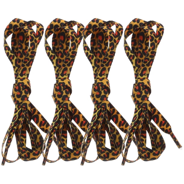 2 pares de cordones planos clásicos, ataduras creativas para zapatos, accesorios geniales (leopardo)