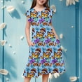 thumbnail image 1 of Robes pour Filles Décontractées d'Été à Manches Volantées, Robe à Étages pour Enfants - Confortable et Stylée pour les Fêtes et les Événements Extérieurs, 1 of 5