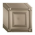 thumbnail image 1 of FASÄDE Coffer Decorative Vinyl 2ft x 2ft Lay in Ceiling Panel in Brushed Nickel (5 Pack), 1 of 5