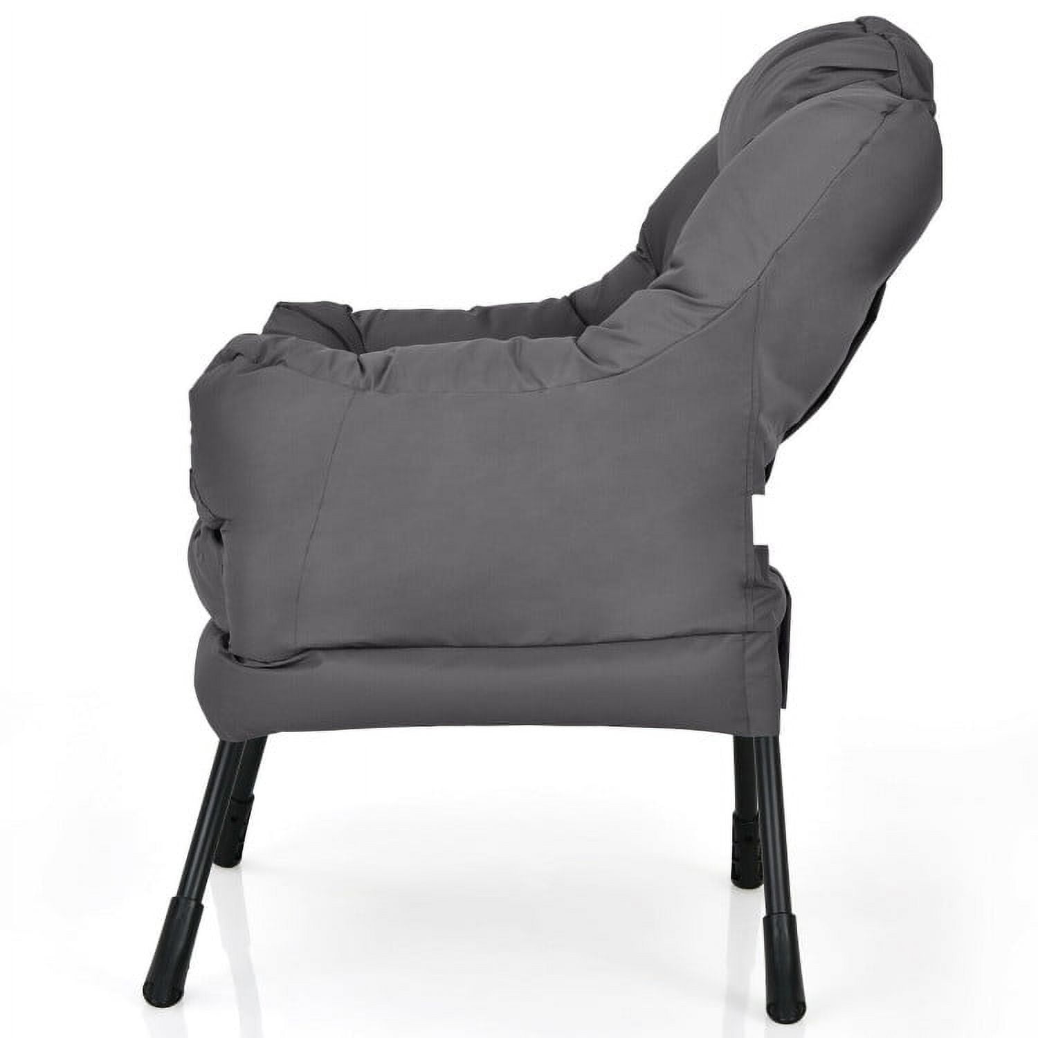 Finihen Modern Fabric Large Lazy Chair, Accent Oversized Comfy Reading Chair, Modern Polyester Fabric Lazy Chair with Steel Frame and Side Pocket, for Living Room, Bedroom, Dorm, Gray Finihen Modern Fabric Large Lazy Chair, Accent Oversized Comfy Reading Chair, Modern Polyester Fabric Lazy Chair with Steel Frame and Side Pocket, for Living Room, Bedroom, Dorm, Gray