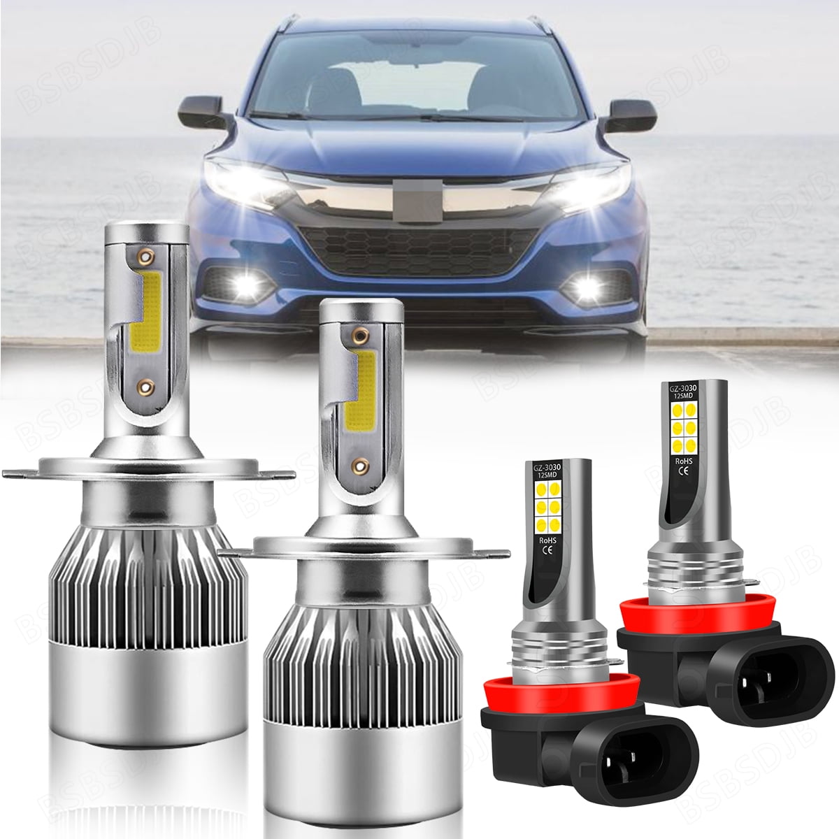 For Honda HRV 2016 2017 2018 HRV 4x LED Headlight High/Low Beam Fog