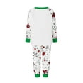 thumbnail image 2 of Elippeo Christmas Pajamas for Family Long Sleeve Cartoon Letter Print Tops + Pants Set Winter Loungewear, 2 of 10