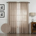 thumbnail image 1 of 2 Panels Set Rod Pocket Light Filtering Faux Linen Window Treatment Curtain Drapes for Bedroom or Office, Taupe, 84" Long, 1 of 4