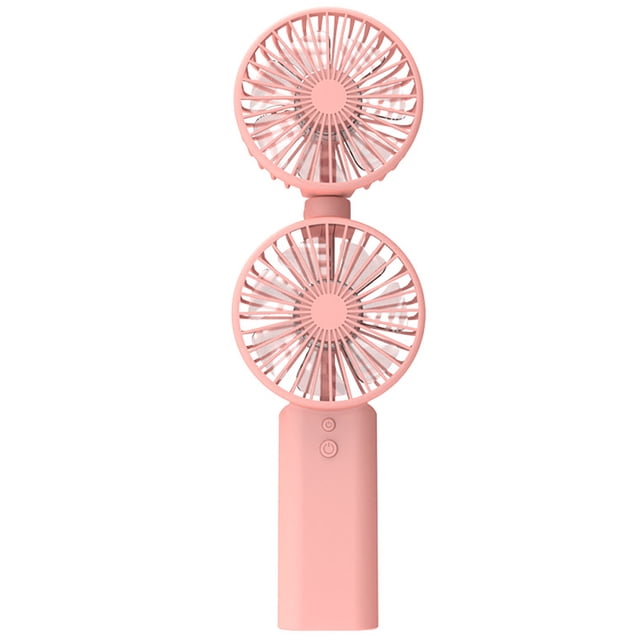 Ventilador Enfriador portátil de doble cabezal USB Recargable Mini ventilador ajustable Enfriador de verano portátil, Rosa Methold HA005690-04B