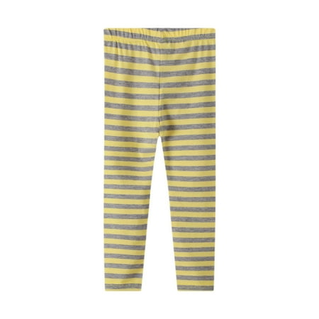 

Wolfast Promotion Kids Girls Mid-Waist Fitness Stripe Print Leggings Yoga Sports Long Pants