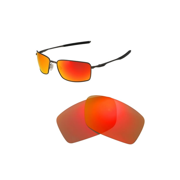 Walleva Fire Red Polarized Replacement Lenses For Oakley Square Wire Ii Oo4075 Series Sunglasses Walmart Com Walmart Com