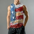 thumbnail image 3 of Men's Sleeveless American Flag Tank Top Patriotic Workout USA Flag Gym Vest For Fitness Sports, 3 of 4