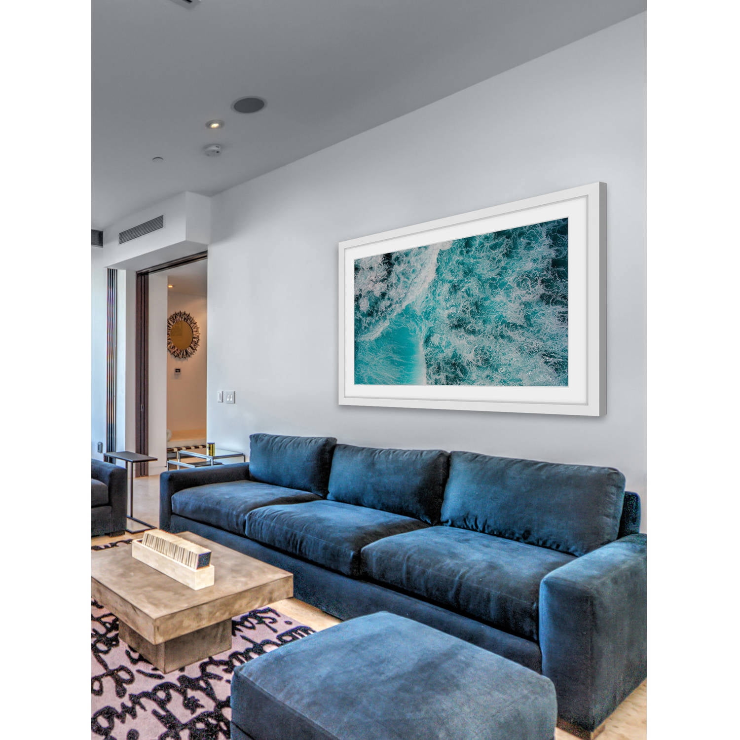 Marmont Hill "White Foamy Splashes" by Hassan Ishan Framed Painting Print