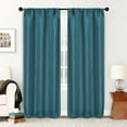 thumbnail image 7 of Superior Jaxon Blackout Curtains Set of 2, Rod Pocket Curtain Panel Pair, 26"W x 84"L, Deep Sea, 7 of 7