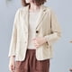 thumbnail image 5 of ICHUANYI Clearance Women's Fashion Color Casua Long Sleeve Suit Jacket Button Cotton And Linen Tops Pockets Blouse(Beige, XXL) ICHUANYI WER2023081202333, 5 of 6