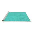 thumbnail image 2 of Ahgly Company Machine Washable Indoor Square Oriental Turquoise Blue Industrial Area Rugs, 4' Square, 2 of 4
