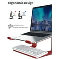 thumbnail image 3 of GFDYREE Laptop Stand, Aluminum Computer Riser, Ergonomic Laptops Elevator for Desk, Metal Holder Compatible with 10 to 15.6 Inches Notebook Computer, Red, 3 of 7