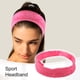 thumbnail image 2 of 3 uds diademas deportivas para hombres y mujeres, bandas antideslizantes para el cabello, bandas para la cabeza para correr sudor para ejercicio deportivo, rosa roja, 2 of 7