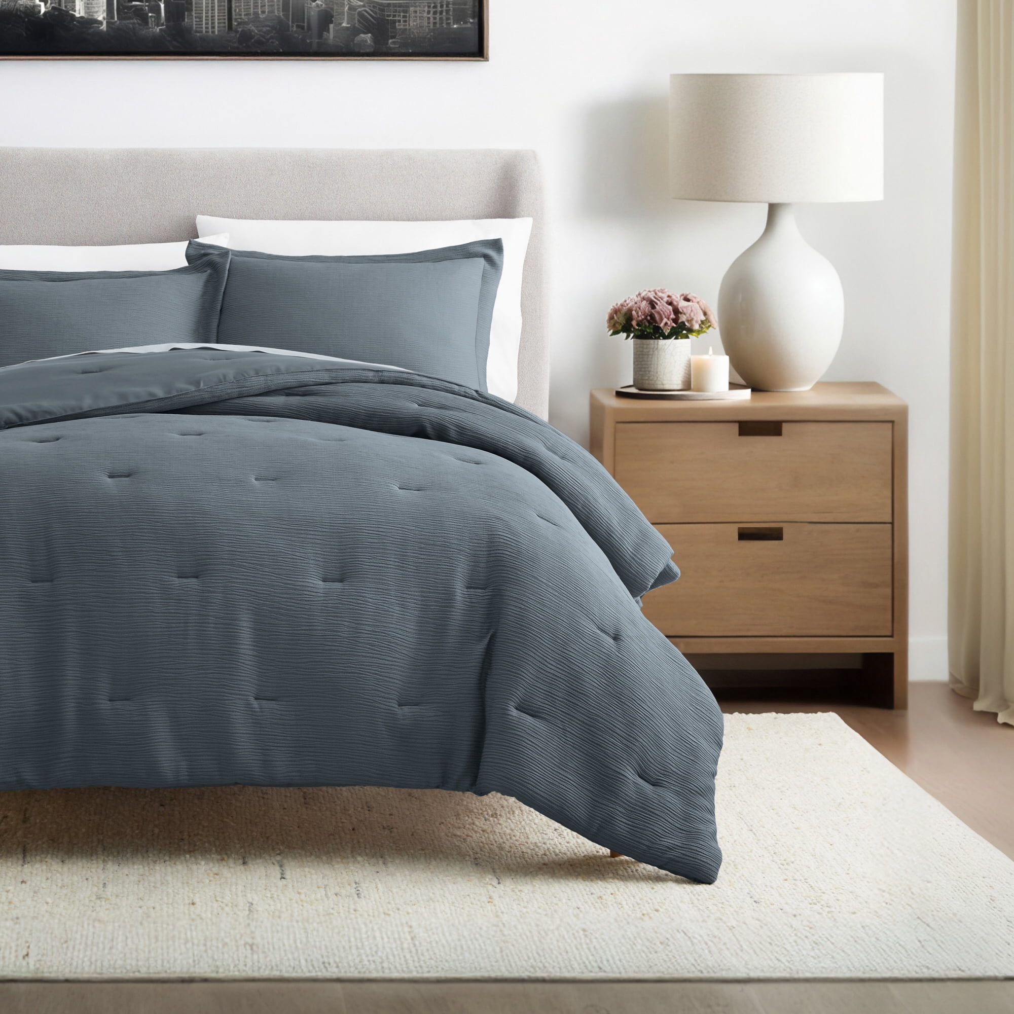 Cloud Weave Textured Comforter Set Plush All-Season Down Alternative Bedding - Comfort Canopy