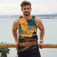 thumbnail image 6 of Yiaed Sunset Desert Journey Print Mens Compression Shirt Slimming Body Shaper Vest Workout Tank Tops Abs Abdomen Undershirts-Small, 6 of 7